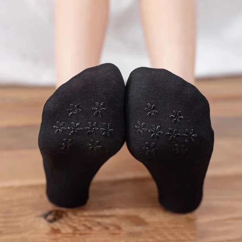5 Pairs/Lot Socks Women's Lace Invisible Summer Transparent Short No-Show Ankle Set White Low Cut Silicone Non-Slip Boat Sock - 5