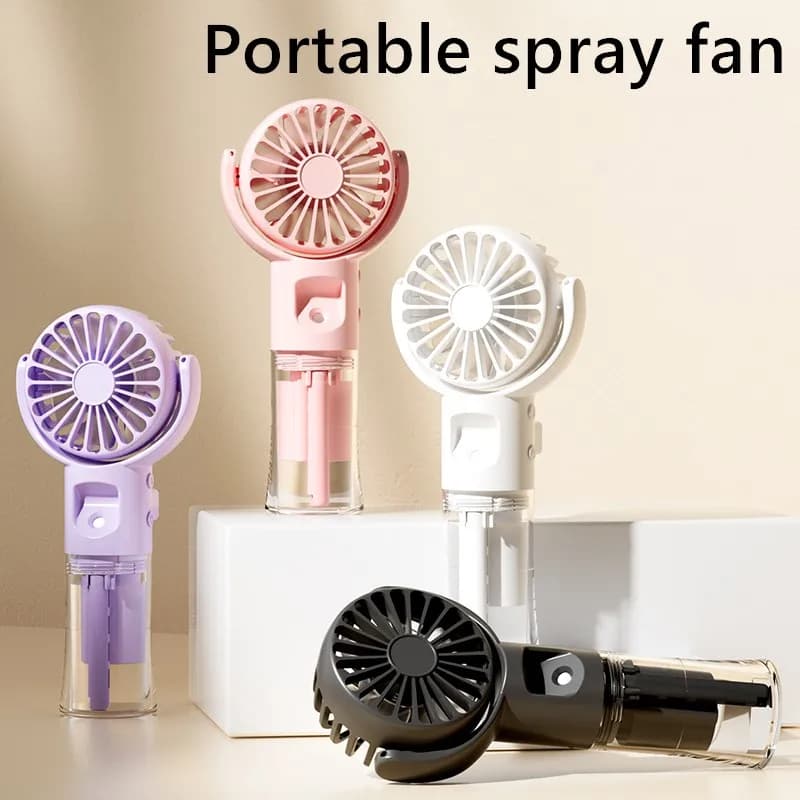 Portable Handheld Spray Fan 4-Speed Water Spray Mist Fan Summer Cooling Artifact USB Charging Summer Supplies Outdoor Mini Fan - 5