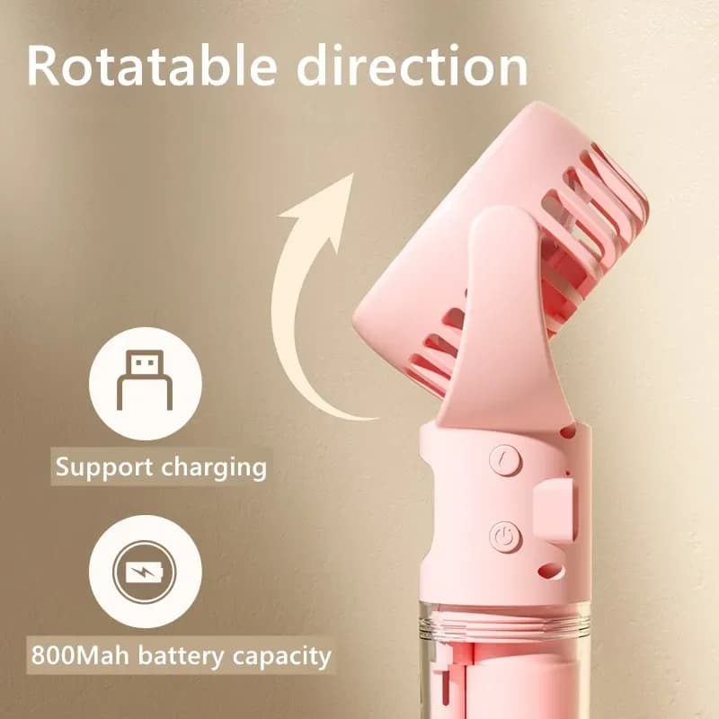 Portable Handheld Spray Fan 4-Speed Water Spray Mist Fan Summer Cooling Artifact USB Charging Summer Supplies Outdoor Mini Fan - 18