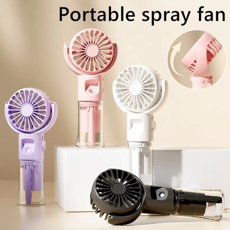 Portable Handheld Spray Fan 4-Speed Water Spray Mist Fan Summer Cooling Artifact USB Charging Summer Supplies Outdoor Mini Fan - 11